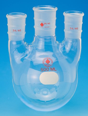 Колба трехгорлая, круглодонная, 300 мл, нестерильная, с вертикальными боковыми горловинами, Merck (Sigma-Aldrich)