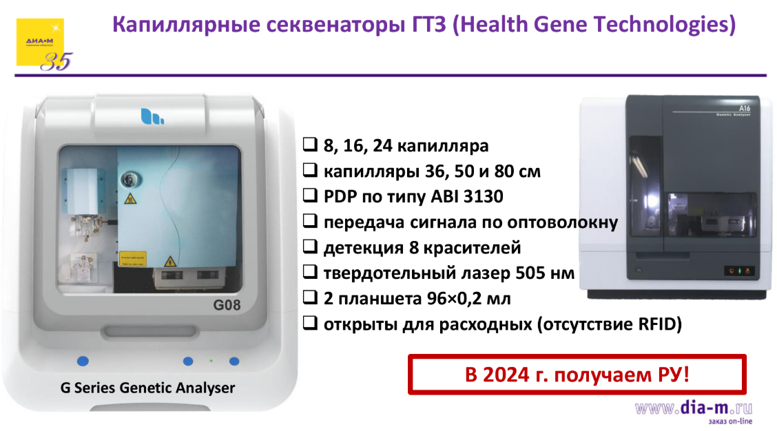 Капиллярные секвенаторы ГТЗ (Healthgene Technologies) Капиллярные секвенаторы ГТЗ (Healthgene Technologies)