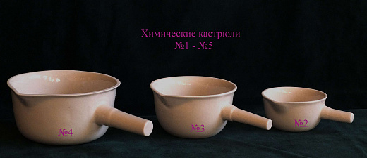 Чаша плоскодонная с ручкой (кастрюля), фарфор, 2000 мл, 190х100 мм, № 5