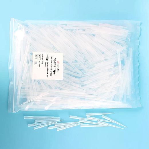 Наконечники до 1000 мкл, стерильные, без фильтров, длина 78 мм, 96 шт./штатив, Servicebio, Китай, в упаковке